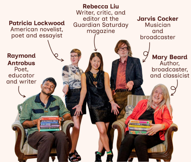 The 2026 Booker Prize judging panel: classicist, author and broadcaster Mary Beard; poet, writer and educator Raymond Antrobus; musician, writer and broadcaster Jarvis Cocker; journalist, editor and critic Rebecca Liu; and novelist, poet and essayist Patricia Lockwood.